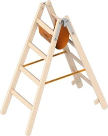 Layher Topic 1053 Holz 2-tlg. Stehleiter, 2x 4 Stufen