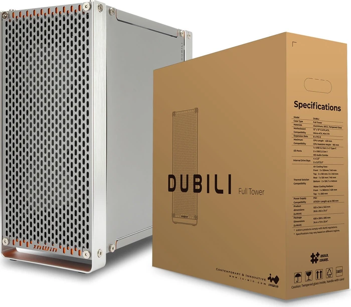 In Win Dubili Titanium Grey DIY Edition, modular, grau, Glasfenster