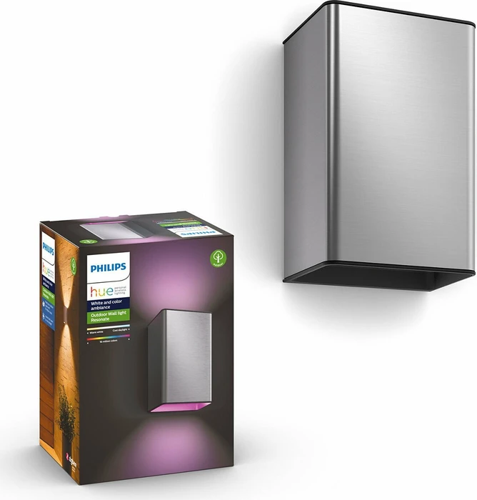 Philips Hue White and Color Ambiance Resonate Wandleuchte edelstahl
