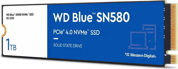 Western Digital WD Blue SN580 NVMe SSD 1TB, M.2 2280 / M-Key / PCIe 4.0 x4
