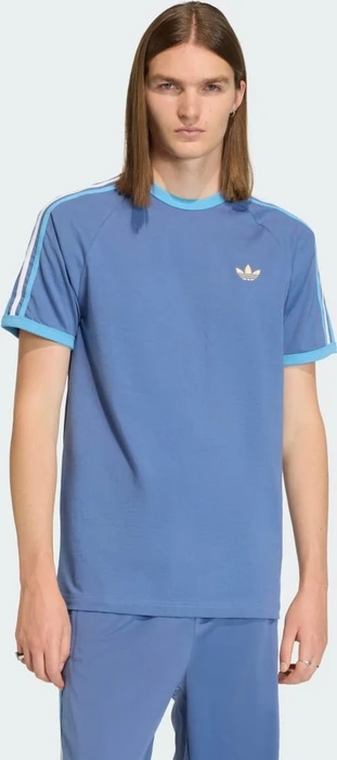 adidas 3-Streifen T-Shirt kurzarm crew blue/light blue/white (Herren)