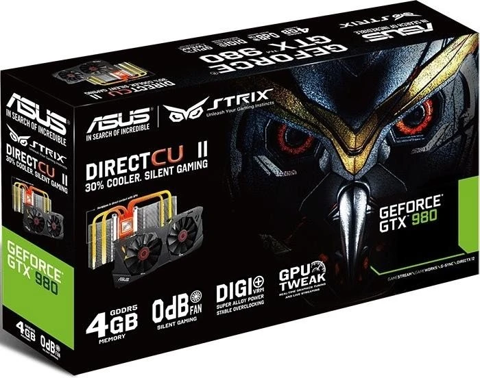ASUS Strix GeForce GTX 980, STRIX-GTX980-DC2-4GD5, 4GB GDDR5, DVI, HDMI, 3x DP