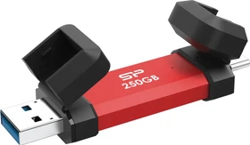Silicon Power DS72 250GB rot, USB-A + USB-C, USB 3.2 Gen 2×1