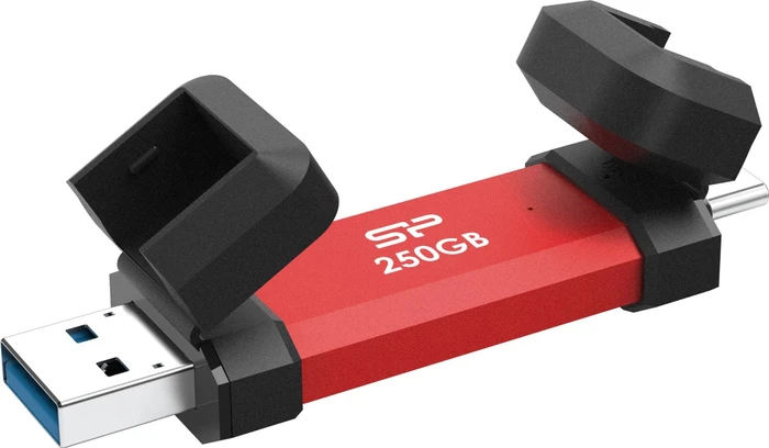 Silicon Power DS72 250GB rot, USB-A + USB-C, USB 3.2 Gen 2×1