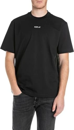 Replay Oversize T-Shirt kurzarm schwarz (Herren)