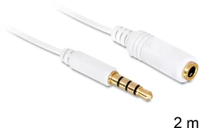 DeLOCK 3.5mm 4-Pin Klinke Verlängerungskabel weiß 2m