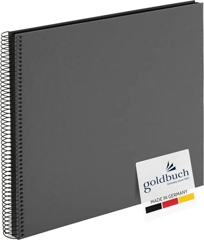Goldbuch Spiralalbum Bella Vista 35x50 schwarze Seiten grau