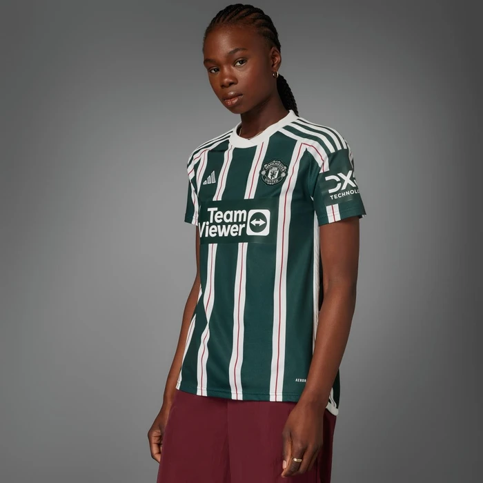 adidas Manchester United 2023/2024 Auswärtstrikot green night/core white/active maroon (Damen)