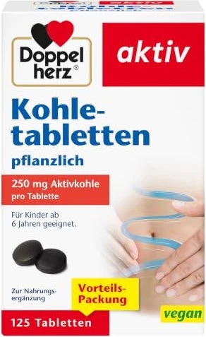 Doppelherz aktiv Kohletabletten pflanzlich, 125 Stück