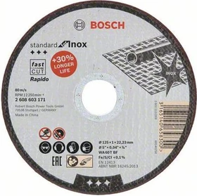 Bosch Professional WA60TBF Standard for Inox Trennscheibe, 125x1x22.23mm, 1 Stück