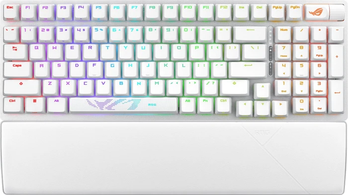 ASUS ROG Strix Scope II 96 Wireless, White, PBT, hot-swap, ROG NX SNOW, USB/Bluetooth, US
