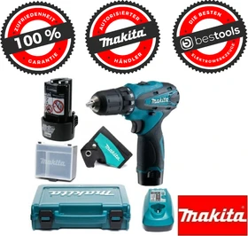 Makita DF330DWE Akku-Bohrschrauber inkl. Koffer + 2 Akkus 1.3Ah