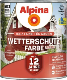 Alpina Farben Wetterschutzfarbe deckend außen schwedenrot, 4l