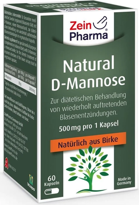 Natural D-Mannose 500mg Kapseln, 60 Stück
