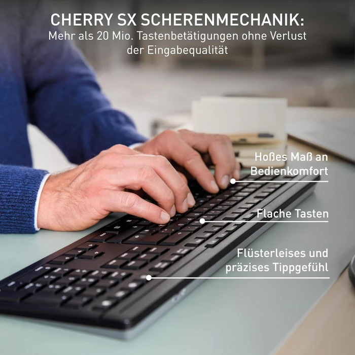 Cherry Stream Desktop Comfort schwarz, USB, DE