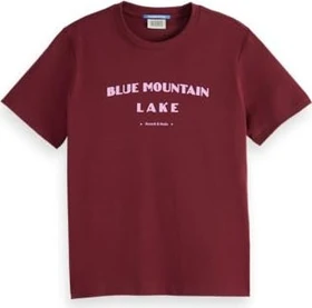Scotch & Soda Chest Artwork Regular T-Shirt kurzarm bordeaux (Damen)