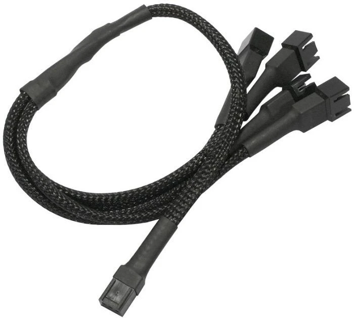 Nanoxia 3-Pin auf 4x 3-Pin Verteiler, sleeved, schwarz