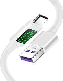 AICase 100W/5A USB C Kabel mit LED Ladeanzeige St/St 1.2m weiß