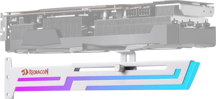 Redragon GCP03 Grafikkartenhalter ARGB, GPU-Stützhalterung, weiß