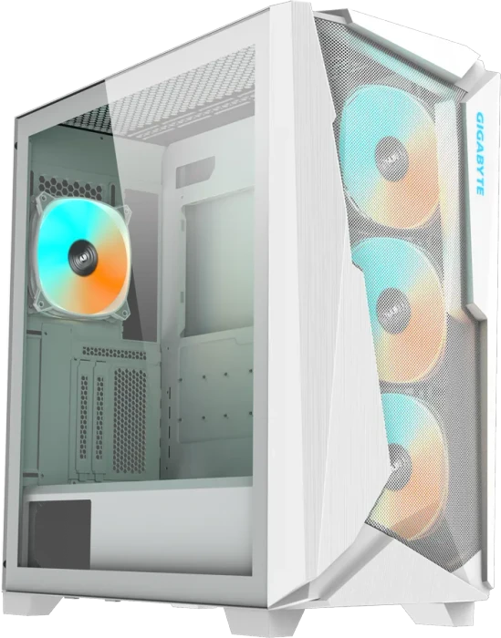 GIGABYTE C301 Glass White V2, weiß, Glasfenster