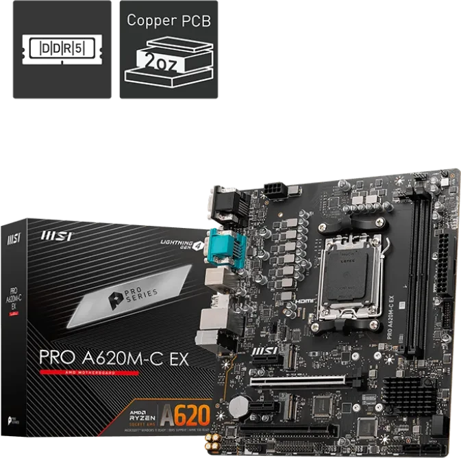 MSI PRO A620M-C EX (AMD AM5)