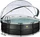 Exit Toys Black Leather Frame Pool mit Sandfilterpumpe und Abdeckung rund 450x122cm (30.47.15.20)