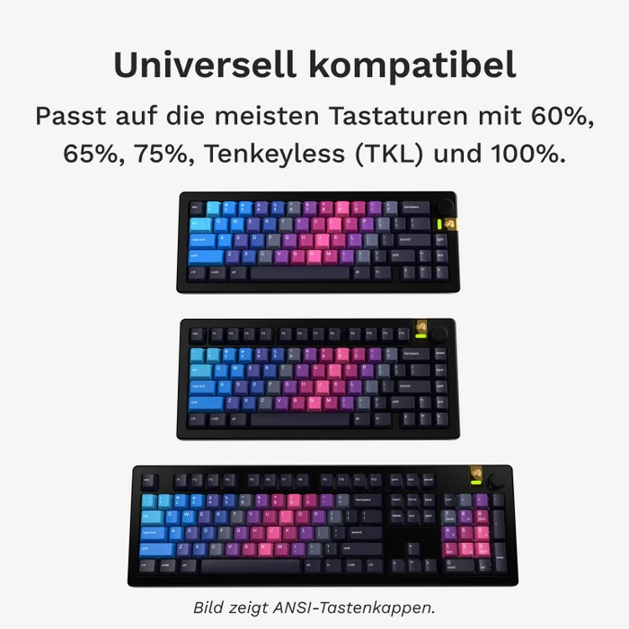 Glorious GPBT Gradient V2 Keycaps, Kunststoff (PBT), Afterparty, mehrfarbig, 135 Tasten, ISO-DE