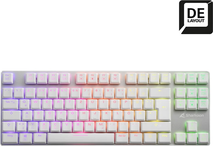 Sharkoon PureWriter TKL RGB, weiß, Kailh Choc LOW PROFILE BLUE, USB, US