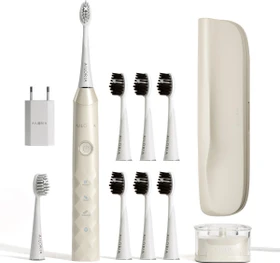 Ailoria Shine Bright weiß + 8 Aufsteckbürsten + Etui + USB-Netzteil