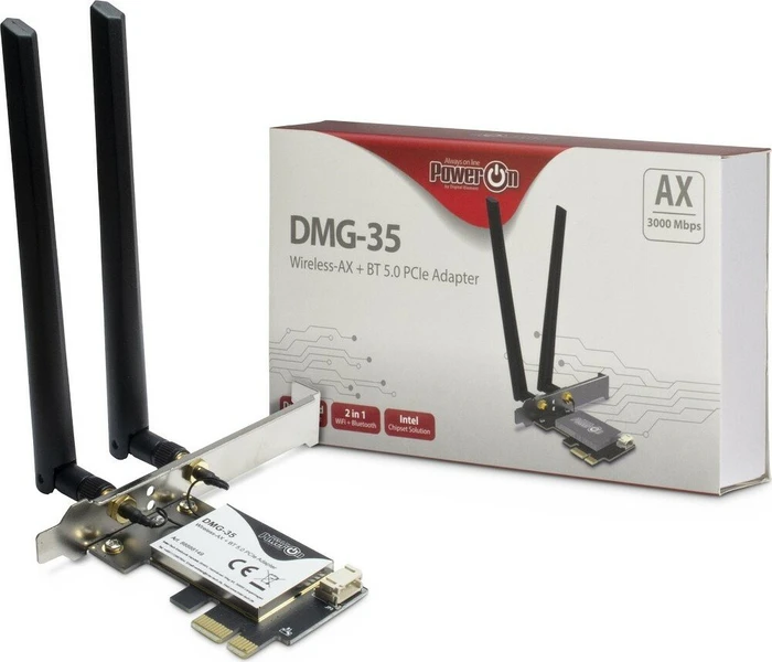 Inter-Tech PowerOn DMG-35, 2.4GHz/5GHz WLAN, Bluetooth 5.0, PCIe x1