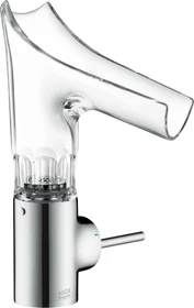 Hansgrohe Axor Starck V 140 Waschbeckenarmatur mit facettenschliff Glasauslauf chrom