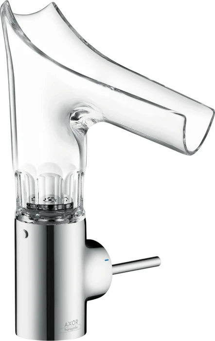 Hansgrohe Axor Starck V 140 Waschbeckenarmatur mit facettenschliff Glasauslauf chrom