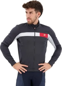 Castelli Mortirolo 6S Fahrradjacke dark grey/silver grey/red reflex (Herren)