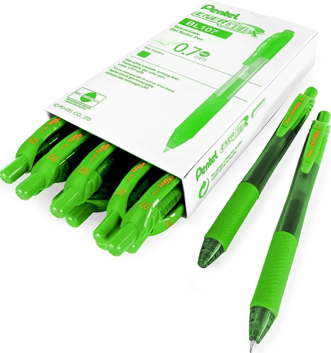 Pentel EnerGel X BL107 0.7mm/0.35mm Gelroller hellgrün, 12er-Pack