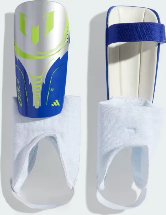 adidas Messi Match Schienbeinschützer silver metallic/lucid blue/solar yellow (Junior)