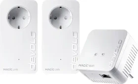 devolo Magic 1 WiFi Multimedia Power Kit, Powerline/WLAN-Access Point und 2x Powerline-Adapter Set, 3er-Bundle (8729)