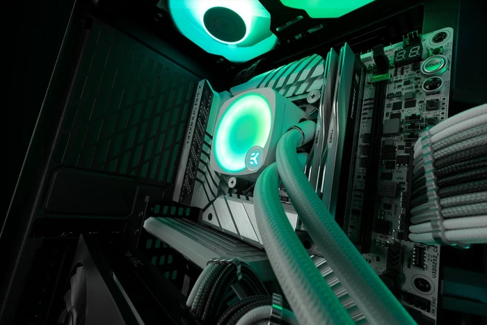 EK Water Blocks EK-Nucleus AIO CR360 Lux D-RGB White, weiß