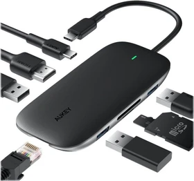 Aukey CB-C71 8 in 1, USB-C 3.0 [Stecker] (CB-C71)