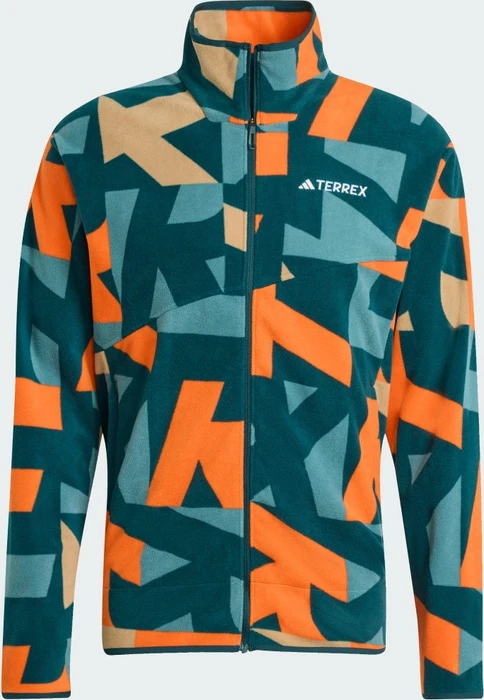 adidas Terrex Multi Printed Fleece Jacke aurora ivy/semi impact orange (Herren)