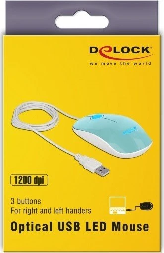 DeLOCK LED Maus türkis, USB