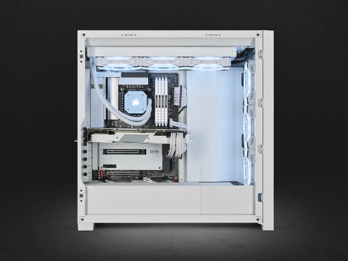Corsair iCue 5000X RGB QL Edition, weiß, Glasfenster