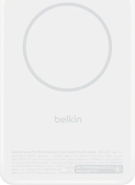 Belkin BoostCharge Magnetische Powerbank mit Qi2 5000mAh weiß