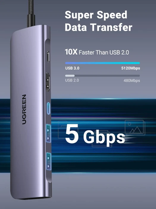Ugreen Revodok 1071, USB-C 3.0 [Stecker]