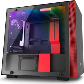 NZXT H200i, schwarz/rot, Glasfenster, Mini-ITX (CA-H200W-BR)