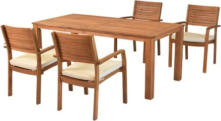 Merxx Batavia Gartenmöbel-Set natur, 9-tlg.