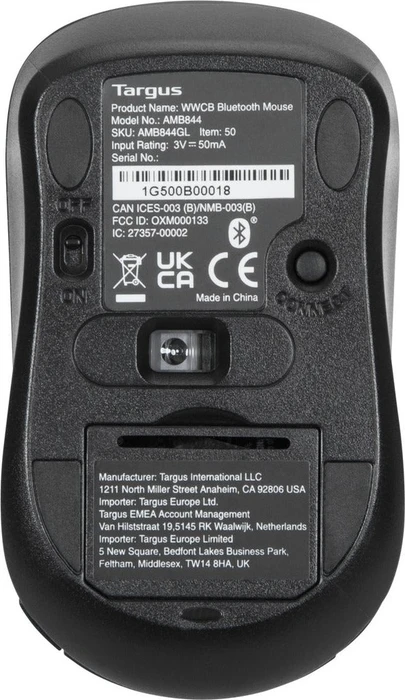 Targus WWCB Works with Chromebook Antimicrobial Mouse schwarz, Bluetooth