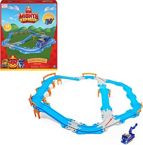 Spin Master Mighty Express - Schienen-Set mit Push-and-Go Zug Mechaniker Milo