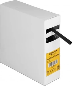 DeLOCK Schrumpfschlauch Box, mit Innenkleber, Schrumpfungsrate 3:1, 6.4mm, 5m, schwarz