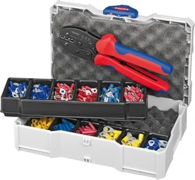 Knipex PreciForce Crimpzange inkl. Aderendhülsen-Sortiment inkl. Systainer, 22cm