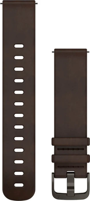 Garmin Schnellwechsel Ersatzarmband 20mm Leder dark brown/slate